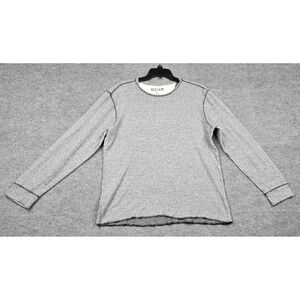Reclaim Mens Gray Waffle Knit Thermal Long Sleeve Shirt Crewneck Cotton XL
